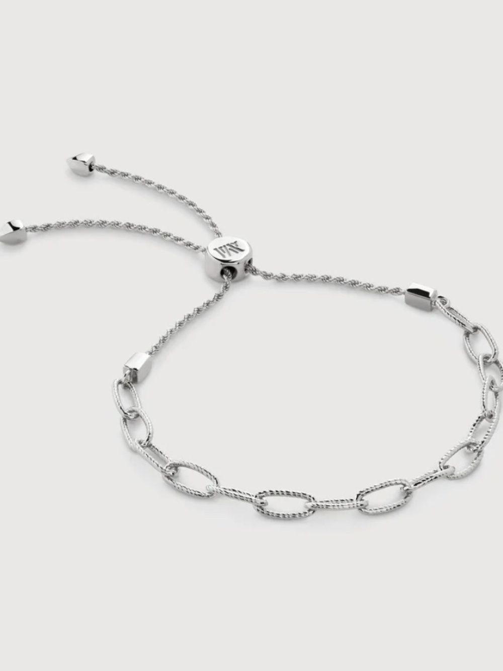 NEW Monica Vinader Corda Friendship Chain Bracelet Silver - Picture 2 of 7